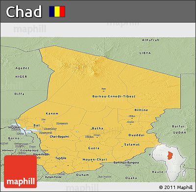Savanna Style Panoramic Map of Chad