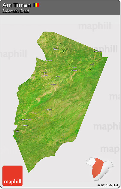 Satellite 3D Map of Am Timan, cropped outside