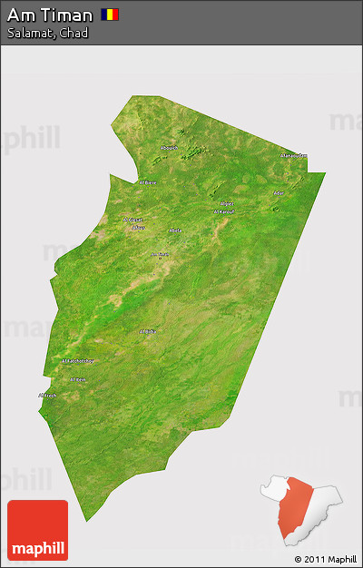 Satellite 3D Map of Am Timan, cropped outside