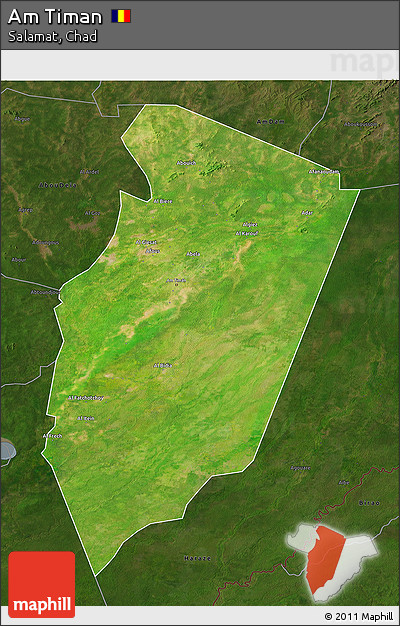 Satellite 3D Map of Am Timan, darken
