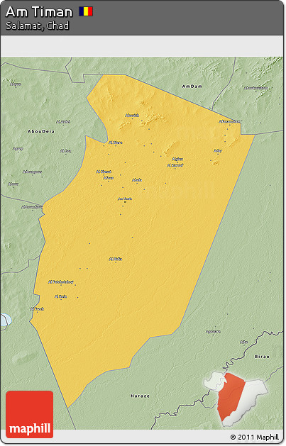 Savanna Style 3D Map of Am Timan