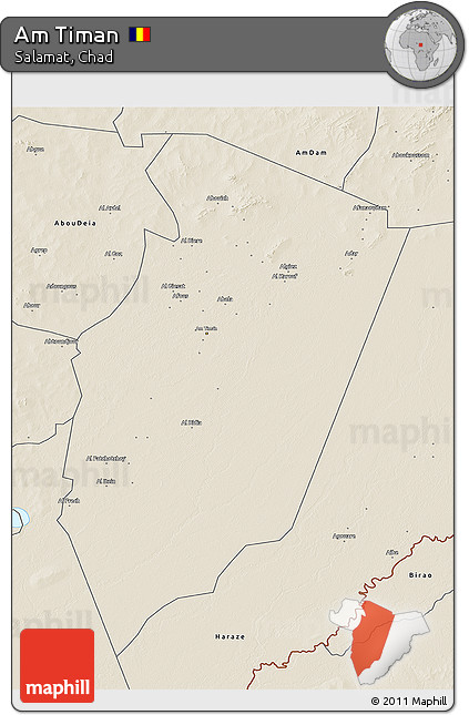 Shaded Relief 3D Map of Am Timan