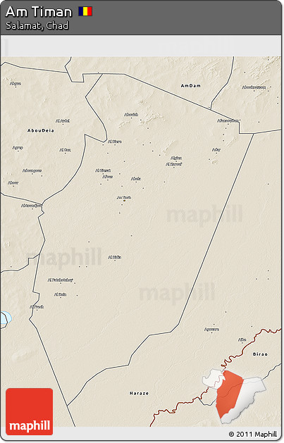 Shaded Relief 3D Map of Am Timan