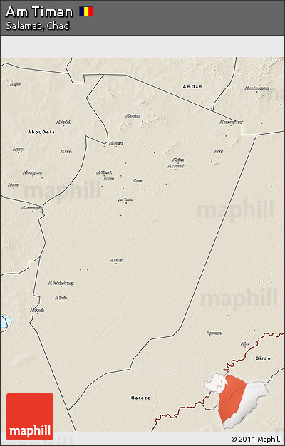 Shaded Relief 3D Map of Am Timan