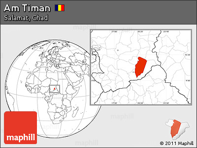 Blank Location Map of Am Timan