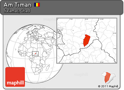 Blank Location Map of Am Timan