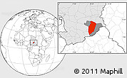 Blank Location Map of Am Timan, highlighted country, highlighted parent region