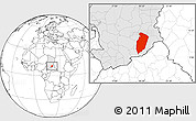 Blank Location Map of Am Timan, highlighted country