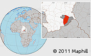 Gray Location Map of Am Timan, highlighted country, highlighted parent region