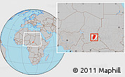 Gray Location Map of Am Timan, highlighted parent region, within the entire country