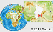 Physical Location Map of Am Timan, highlighted country, highlighted parent region, within the entire country