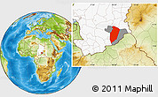 Physical Location Map of Am Timan, highlighted country, highlighted parent region