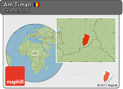 Savanna Style Location Map of Am Timan