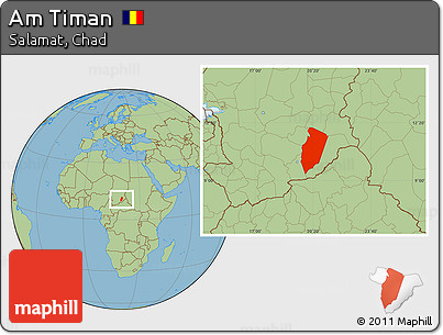 Savanna Style Location Map of Am Timan