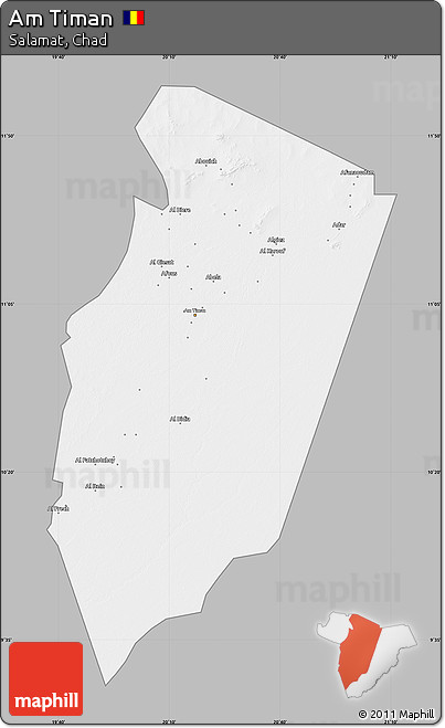 Gray Map of Am Timan, single color outside