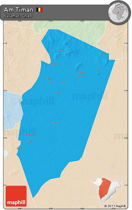 Political Map of Am Timan, lighten