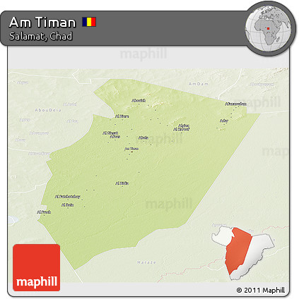 Physical Panoramic Map of Am Timan, lighten