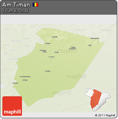 Physical Panoramic Map of Am Timan, lighten