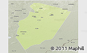 Physical Panoramic Map of Am Timan, semi-desaturated