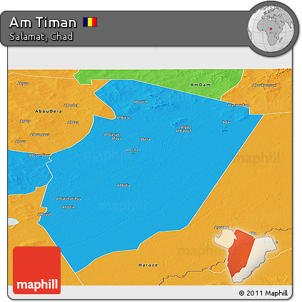 Political Panoramic Map of Am Timan