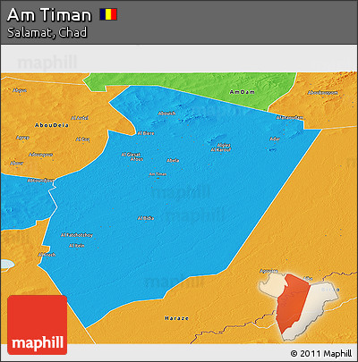 Political Panoramic Map of Am Timan