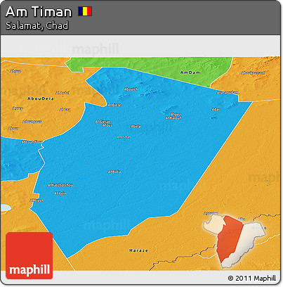 Political Panoramic Map of Am Timan