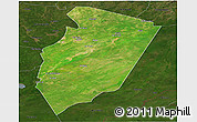 Satellite Panoramic Map of Am Timan, darken