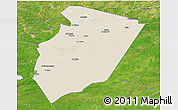 Shaded Relief Panoramic Map of Am Timan, satellite outside