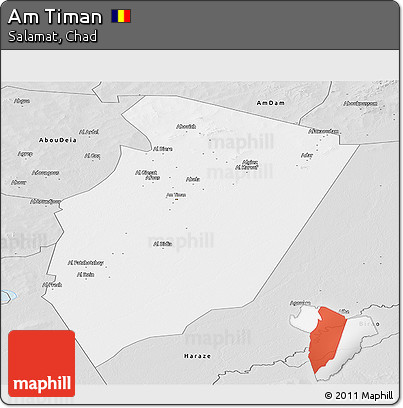 Silver Style Panoramic Map of Am Timan