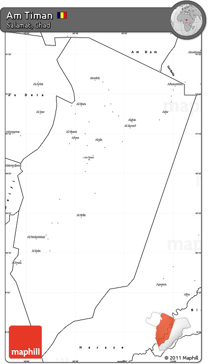 Blank Simple Map of Am Timan