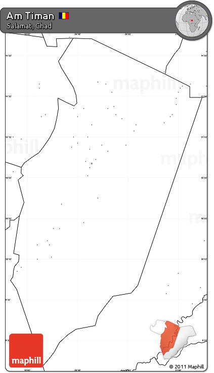 Blank Simple Map of Am Timan, no labels