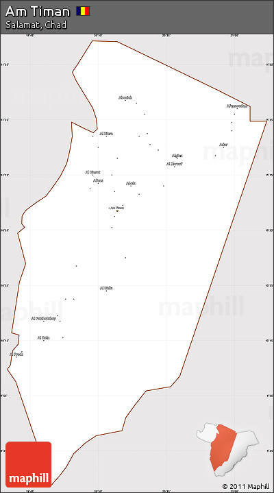 Classic Style Simple Map of Am Timan, cropped outside