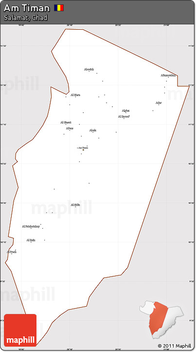 Classic Style Simple Map of Am Timan, cropped outside