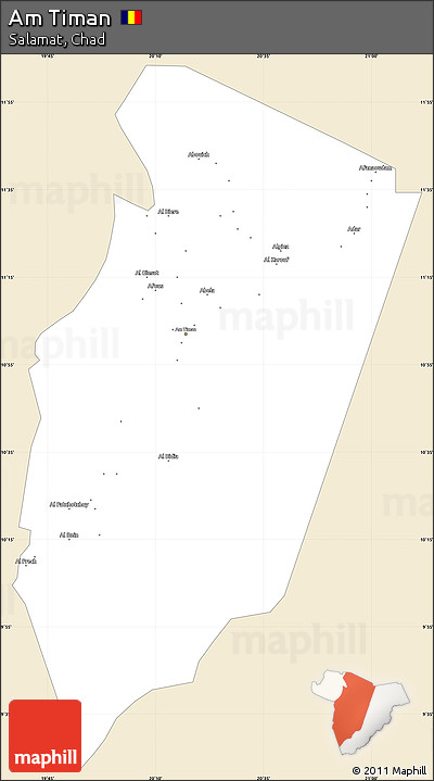 Classic Style Simple Map of Am Timan, single color outside
