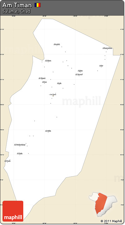 Classic Style Simple Map of Am Timan, single color outside