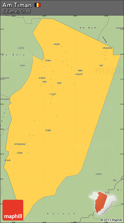 Savanna Style Simple Map of Am Timan