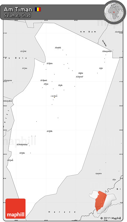 Silver Style Simple Map of Am Timan