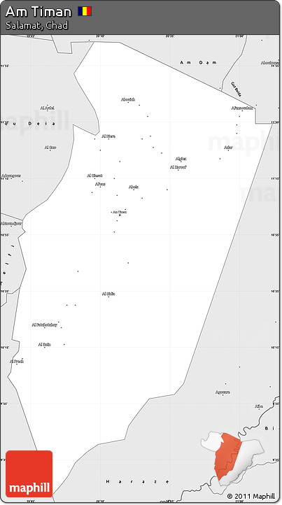 Silver Style Simple Map of Am Timan
