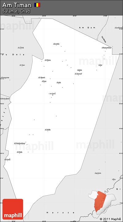Silver Style Simple Map of Am Timan