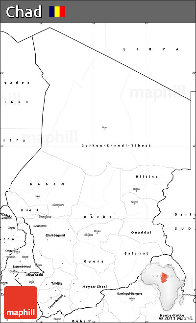 Blank Simple Map of Chad