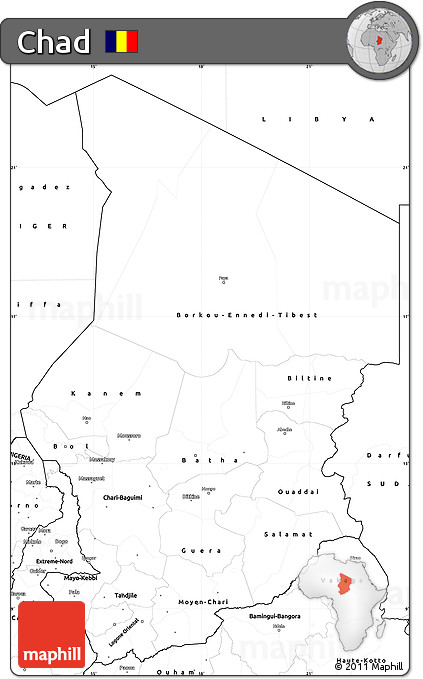 Blank Simple Map of Chad