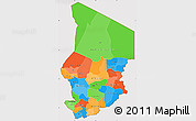 Political Simple Map of Chad, cropped outside
