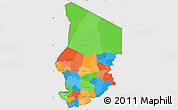 Political Simple Map of Chad, single color outside