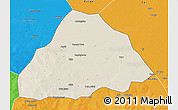 Shaded Relief 3D Map of Kelo, political outside