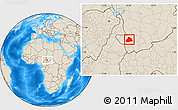 Shaded Relief Location Map of Kelo