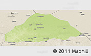 Physical Panoramic Map of Kelo, shaded relief outside
