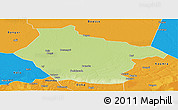 Physical Panoramic Map of Lai, political outside