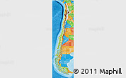 Physical 3D Map of Chile, political outside
