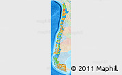 Political 3D Map of Chile, lighten, land only