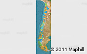 Political 3D Map of Chile, satellite outside